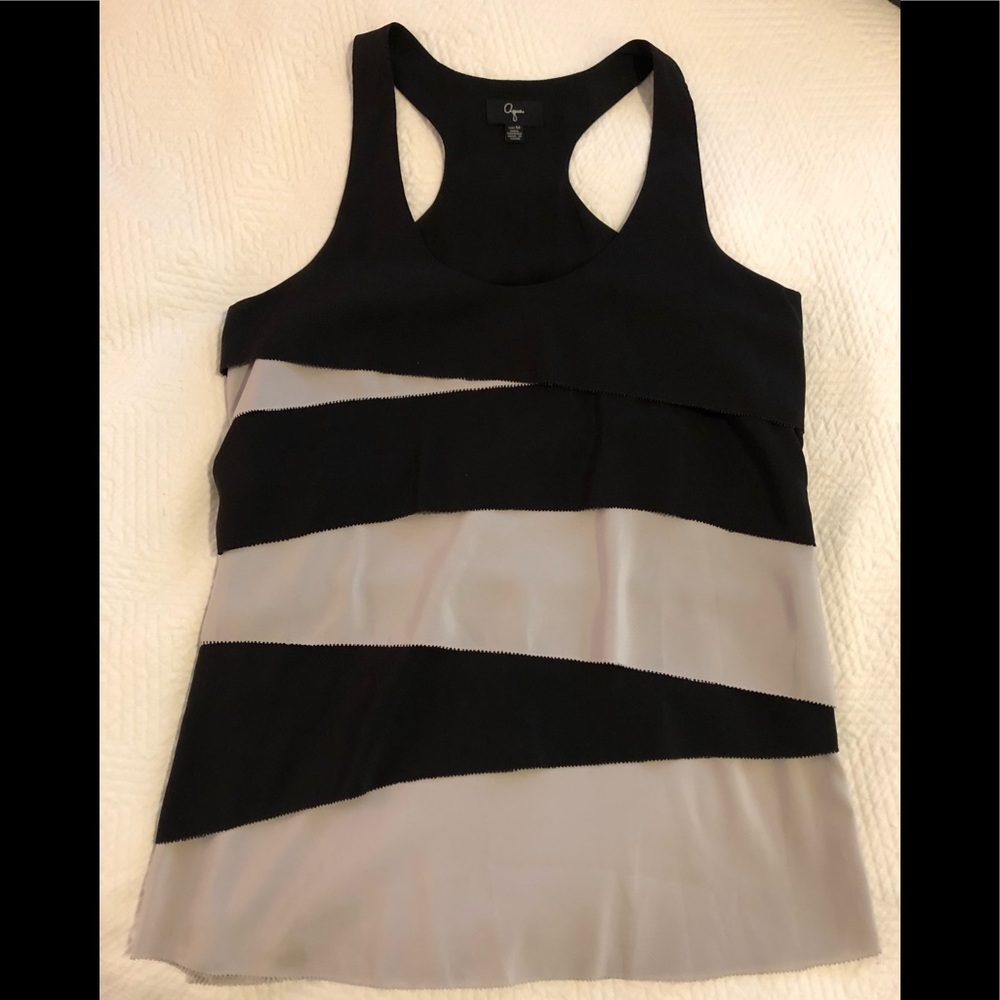 Aqua geometric racer back top